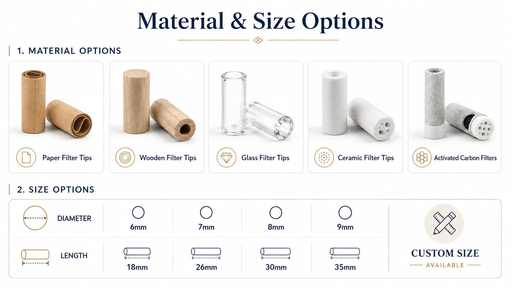 glass filter tips 9mm